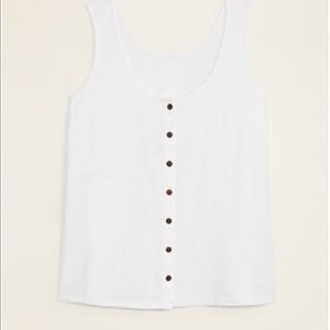 *NWT Slub-Knit Button-Front Tank Top
